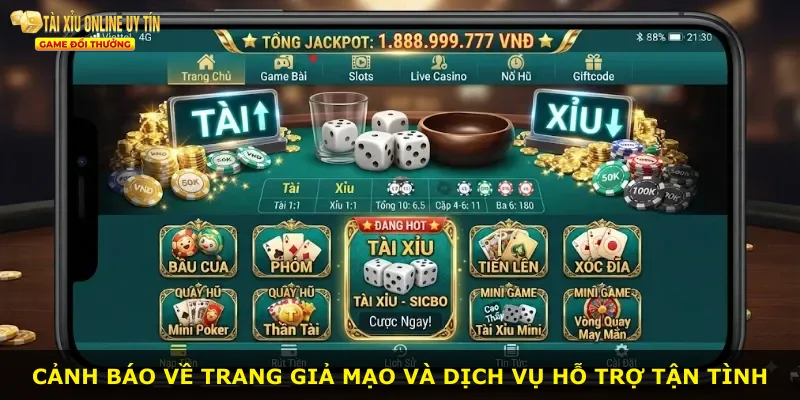 Cảnh báo về trang giả mạo và dịch vụ hỗ trợ tận tình