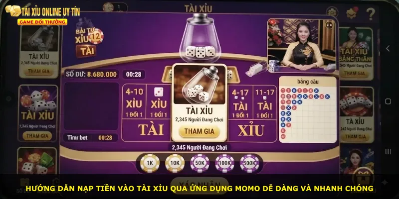 Hướng dẫn nạp tiền vào tài xỉu qua ứng dụng MoMo dễ dàng và nhanh chóng