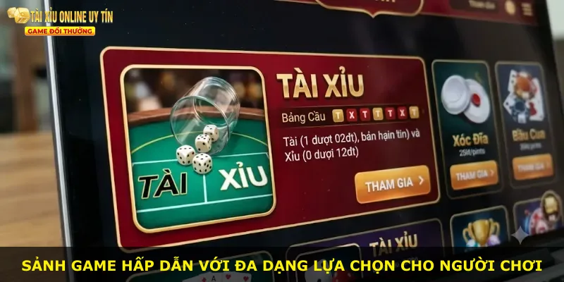 Sảnh game hấp dẫn với đa dạng lựa chọn cho người chơi